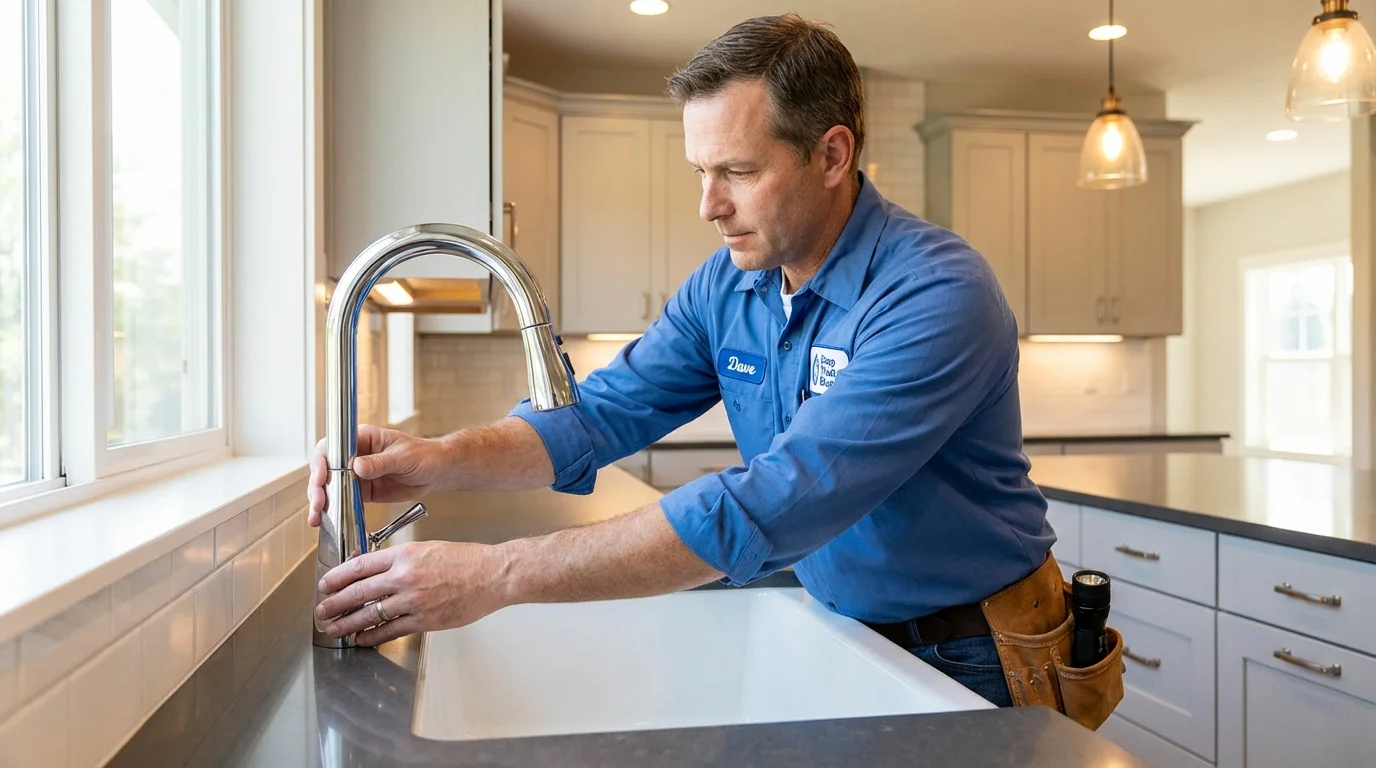 Kitchen faucet installation by Johns Plumbing LLC in North Liberty